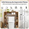 Toilettenschrank mit 2 Offenen Fächern & 4 Verstellbaren Regalen Bad Überbauschrank Natur Bild 3