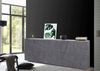 Dmora Kommode Zeus, Küchen-Sideboard mit 4 Türen und 3 Schubladen, Wohnzimmer-Buffet, 100 % Made in Italy, 224 x 44 x 86 cm, Schiefer, Bild 2