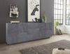 Dmora Kommode Zeus, Küchen-Sideboard mit 4 Türen und 3 Schubladen, Wohnzimmer-Buffet, 100 % Made in Italy, 224 x 44 x 86 cm, Schiefer, Bild 5
