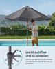 SONGMICS Gartenschirm 340 cm, Sonnenschutz UPF 50+, Sonnenschirm, mit Kurbel, für Balkon, Terrasse, Pool, mit Ständer, grau Bild 3