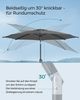 SONGMICS Gartenschirm 340 cm, Sonnenschutz UPF 50+, Sonnenschirm, mit Kurbel, für Balkon, Terrasse, Pool, mit Ständer, grau Bild 4