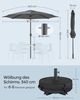 SONGMICS Gartenschirm 340 cm, Sonnenschutz UPF 50+, Sonnenschirm, mit Kurbel, für Balkon, Terrasse, Pool, mit Ständer, grau Bild 5