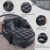 Multifunktionales Sofa, 2-in-1 Sofa-Bett mit Aufbewahrungs-Hocker atmungsaktiver Stoff für kleine Räume, Stoff und Eukalyptusholz, Black, Bild 5