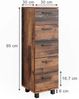 Midischrank Ilias Eiche rustikal 30 x 95 cm mit 5 Schubladen Vicco Bild 3