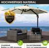 BRAST Alu Sonnenschirm Ampelschirm Ø300cm Beige Schützhülle UV-Schutz 50+ wasserabweisend drehbar & höhenverstellbar Bild 3