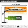 BRAST Alu Sonnenschirm Ampelschirm Ø300cm Beige Schützhülle UV-Schutz 50+ wasserabweisend drehbar & höhenverstellbar Bild 2