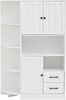 Eckschrank mit 3 Schränken & 2 Schubladen, 104x35x155 cm, Weiß Bild 5