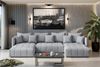 AX LIVING Sofa U Form mit Schlaffunktion Eckcouch hellgrau Veliro 345 Bild 1
