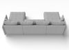 AX LIVING Sofa U Form mit Schlaffunktion Eckcouch hellgrau Veliro 345 Bild 4