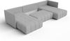 AX LIVING Sofa U Form mit Schlaffunktion Eckcouch hellgrau Veliro 345 Bild 5