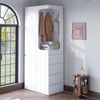 MODFU Kleiderschrank eintüriges Design (Schrank mit 4 Schubladen und offenem Kleiderbereich, 70 × 40 × 170 cm) Bild 3