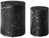 Couchtisch 2er Set Marmoroptik Schwarz Oval MDF Bild 3