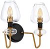 Wandlampe, Stahl Glas, anthrazitschwarz, B 34,5 cm Bild 2