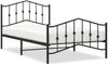 vidaXL Bettgestell mit Kopf- und Fußteil Metall Schwarz 100x200 cm 373802 Bild 2