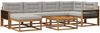 vidaXL Outdoor-Sofagarnitur mit Kissen 7 pcs Natürlich und Hellgrau 3382724 Bild 2