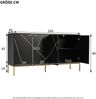 Moderne Kommode Schwarz Gold mit verstellbaren Regalböden und Metallfüßen elegante Aufbewahrungskommode für Wohnzimmer mit Kippsicherung 150 cm Breite Stauraum Möbel europäisches Design Sideboard, 80cmx40cmx150cm Bild 3