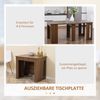 HOMCOM Klapptisch Esstisch ausziehbarer (Esszimmertisch, 1-St, Küchentisch), für Wohnzimmer Esszimmer Modernes Design Braun 180 x 85 x 75cm Bild 3
