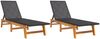 vidaXL Sonnenliegen 2 Stk. Schwarz Braun Poly Rattan Massivholz Akazie 319728 Bild 2