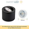 Sweet LED LED Aufbaustrahler 6er Set flache LED Aufbauspots - rund & schwenkbar, 5 W, 230V, LED wechselbar, Warmweiß, LED Deckenlampe, Deckenspot, Deckenstrahler Bild 4