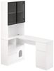 STILVORA Hochschrank mit Regal,Eckschreibtisch Computertisch drehbar mit LED&Haustierfach (Ecktisch, Highboard, 1-St, 3 Schubladen, 4 Türen, offenen Fächern, Haustierfach) mit Kabeldurchlass, eingebautem Bücherregal Bild 3
