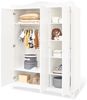 Pinolino 'Florentina' 3-trg. Kleiderschrank, weiß, mit Kleiderstange und 7 Ablagefächern Bild 2