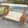 Flieks Hollywoodschaukel, 3-Sitzer Gartenschaukel 199 x 177 x 188 cm mit Sonnendach und Ablagen Bild 2