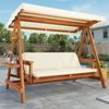 Flieks Hollywoodschaukel, 3-Sitzer Gartenschaukel 199 x 177 x 188 cm mit Sonnendach und Ablagen Bild 5