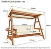 Flieks Hollywoodschaukel, 3-Sitzer Gartenschaukel 199 x 177 x 188 cm mit Sonnendach und Ablagen Bild 4