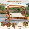 Flieks Hollywoodschaukel, 3-Sitzer Gartenschaukel 199 x 177 x 188 cm mit Sonnendach und Ablagen Bild 3