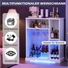 TWSOUL Weinschrank mit LED-Beleuchtung & Glastür– Barschrank mit Weinglashalter, 85,4 × 40 × 110 cm Bild 4