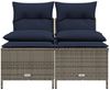 vidaXL 4-teiliges Gartensofa-Set mit Kissen, grau, Polyrattan 368378 Bild 3