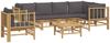 vidaXL 7-tlg. Garten-Lounge-Set mit Dunkelgrauen Kissen Bambus 3155237 Bild 3