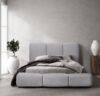 Polsterbett Doppelbett GRACIA 160x200cm Komplettset in Stoff Allora Hellgrau Bild 3
