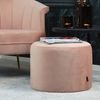 Bronx71 Samt Hocker Anna rund rosa Bild 3