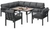 OKWISH Sofa Gartenmöbelset,mit verzinktem Eisengestell, Garten-Lounge-Set für 8 Personen – Wetterbeständiges Möbelset mit Seilarmlehnen, Holzmaserung-Tisch & verstellbaren Beinen für Garten, Terrasse & Balkon – Inklusive Kissen, mit Relaxfunktion Bild 4