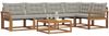 vidaXL Outdoor-Sofagarnitur mit Kissen 6 pcs Natürlich und Hellgrau 3369482 Bild 3