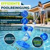 tillvex Poolsauger Blau/Grau mit Akku & Teleskopstange + Ersatzfilter bis zu 15 m³ | Pool Bodensauger elektrisch | Poolreiniger mit Filter & 60 min Laufzeit | Handsauger Reinigungsset kabellos Bild 5
