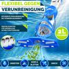 tillvex Poolsauger Blau/Grau mit Akku & Teleskopstange + Ersatzfilter bis zu 15 m³ | Pool Bodensauger elektrisch | Poolreiniger mit Filter & 60 min Laufzeit | Handsauger Reinigungsset kabellos Bild 3
