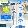 tillvex Poolsauger Blau/Grau mit Akku & Teleskopstange + Ersatzfilter bis zu 15 m³ | Pool Bodensauger elektrisch | Poolreiniger mit Filter & 60 min Laufzeit | Handsauger Reinigungsset kabellos Bild 2