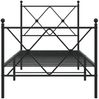 vidaXL Bettgestell mit Kopf- und Fußteil Metall Schwarz 80x200 cm 376511 Bild 4