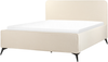 Bett mit Lattenrost VALOGNES 160 x 200 cm Cord Helles Beige Bild 4
