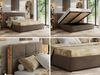 Premium Polsterbett LERIO CLASSIC 180 x 200 cm mit Stauraum, gepolstertem Kopfteil, Gasdruckfedern & Lattenrost - Modernes Design, Inkl. Lattenrost Foam Matratze - Braun Velvet - MIRO LUX Bild 2