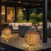 3x LED Solarleuchte, Dekorgeflecht-Kugel, D 20 cm Bild 3