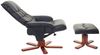 Relaxsessel HWC-E30, Fernsehsessel Liegesessel TV-Sessel mit Hocker, FSC®-zertifiziert ~ Kunstleder schwarz Bild 4