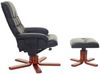 Relaxsessel HWC-E30, Fernsehsessel Liegesessel TV-Sessel mit Hocker, FSC®-zertifiziert ~ Kunstleder schwarz Bild 3