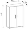 Aktenschrank Clermont (BxHxT: 79,1 x 114 x 35 cm) in weiß - 79,1 x 114 x 35 cm (BxHxT) Bild 3