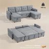 HOMCOM Ecksofa Ausziehbares Schlafsofa Schlafcouch mit Kissen, Eckcouch 1 Teile, 3-fach verstellbare Rückenlehne, Bettkasten, Schlafsofa Bild 3
