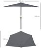 Outsunny Sonnenschirm Schirm Marktschirm, Metall, halbrund, LxB: 293x150 cm, Kurbelschirm, Gartenschirm, Grau+Schwarz, 293cmx 150cm x 249cm Bild 2