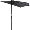 Outsunny Sonnenschirm Schirm Marktschirm, Metall, halbrund, LxB: 293x150 cm, Kurbelschirm, Gartenschirm, Grau+Schwarz, 293cmx 150cm x 249cm Bild 4