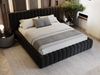 GRAINGOLD Bliss Polsterbett 120x200, Doppelbett, Bett mit Kopfteil, Bettkasten, Velour-Stoff, Schwarz Bild 3